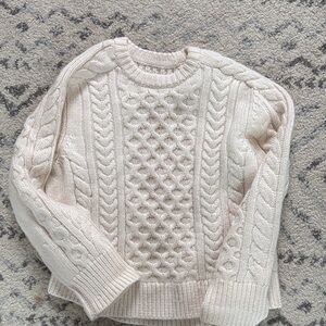 Abercrombie & Fitch Textured Knit Cream Sweater